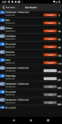 BusBuddy Ottawa android App screenshot 4